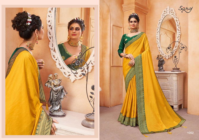 Saroj Alka Dola SIlk with Banarsi Border Latest Fancy Designer Rich Look Exclusive Saree Collection